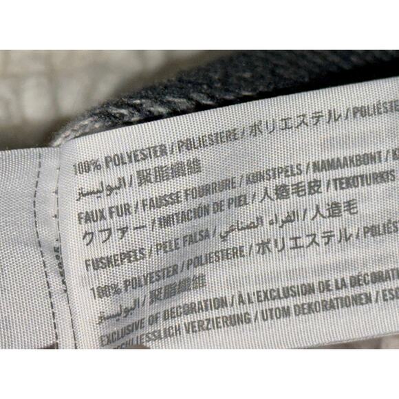 Abercrombie & Fitch Black Gray Plaid Fleece Sherpa Cardigan Jacket Coat Womens S - Picture 4 of 6